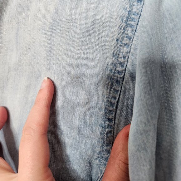 RAILS Light Wash Chambray Button Down Top - Picture 3 of 7